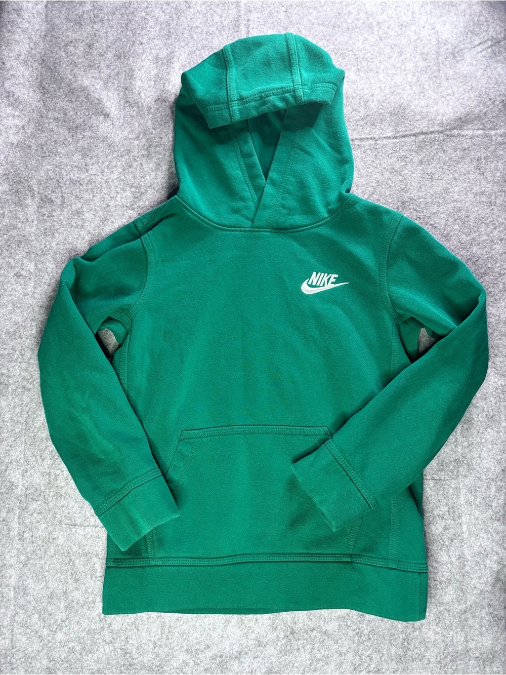 Nike Kids Green Hooded Pullover with White Logo
